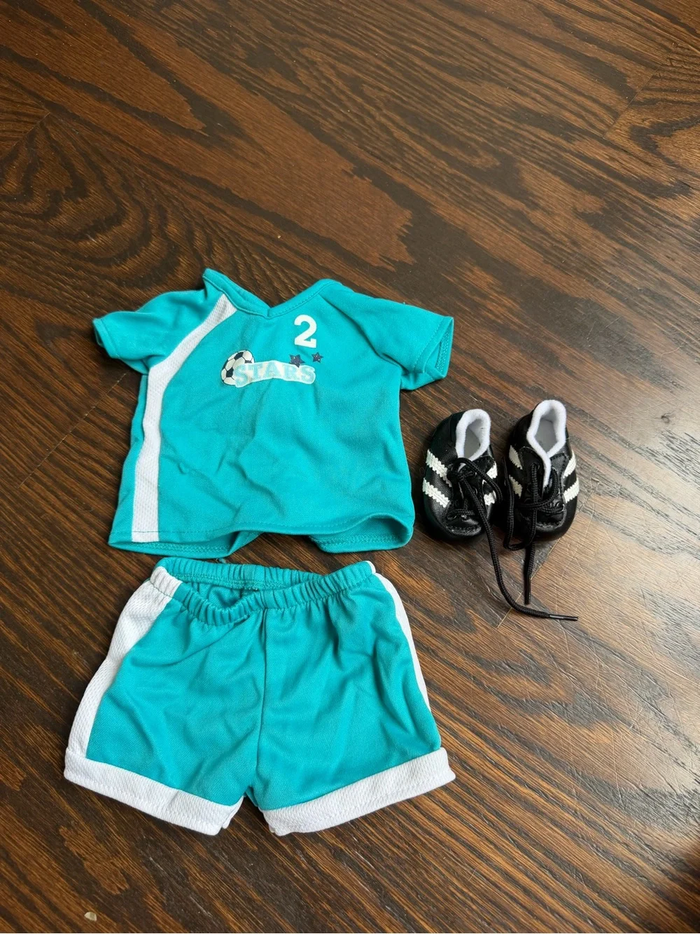 American girl retired soccer outfit with shoes